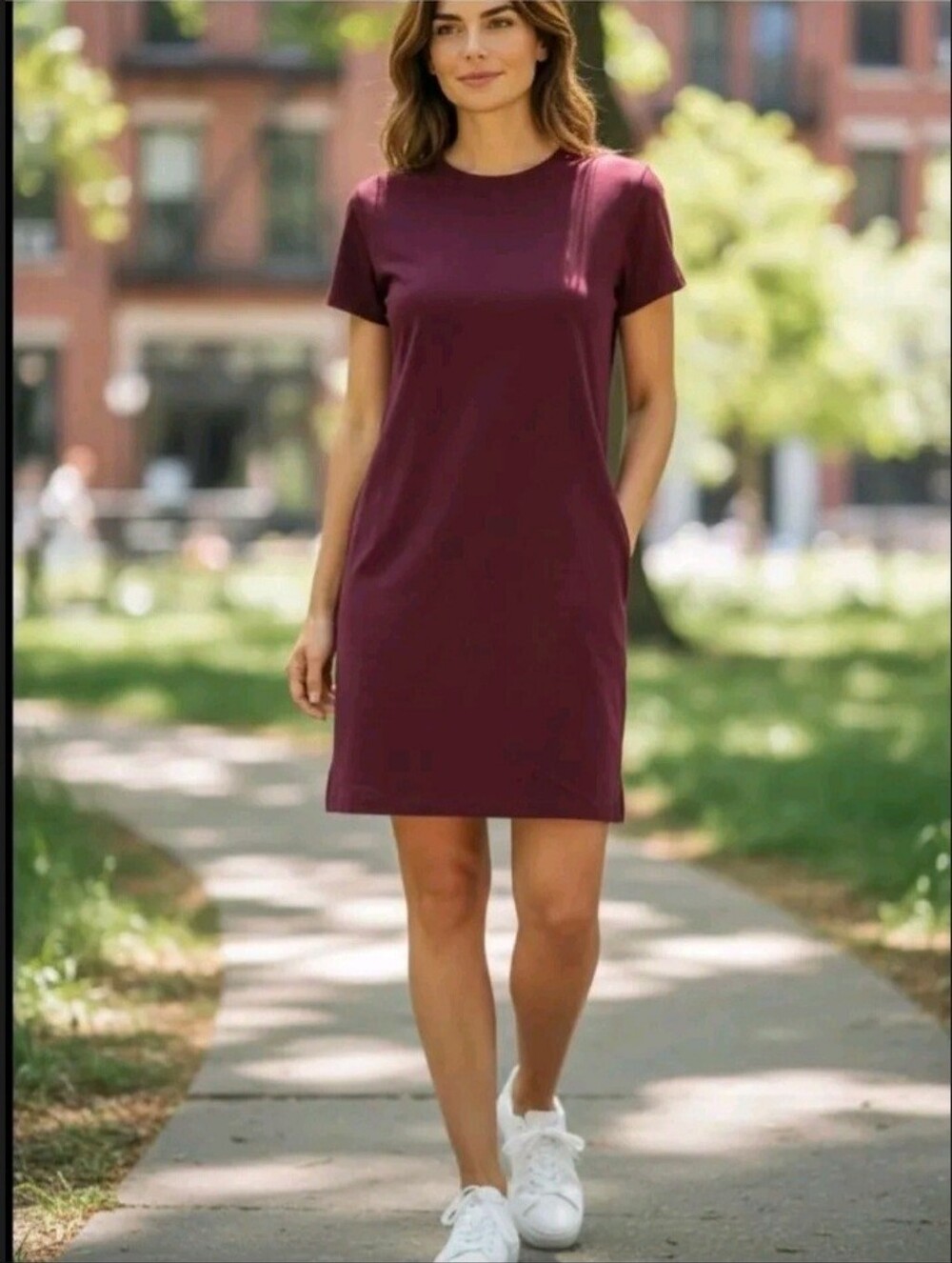 Lululemon Nwts Classic Fit Cotton Blend Tshirt Dress!! Sz 4! Garnet! Rare